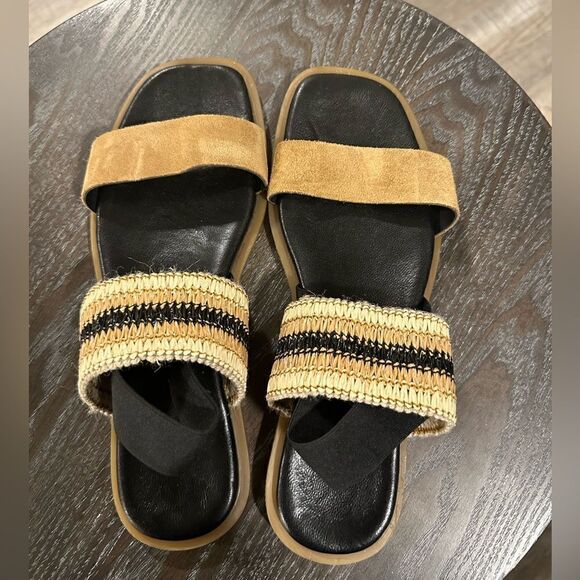 Italian Sling Sandals Leather Sock size 8 - Picture 1 of 6